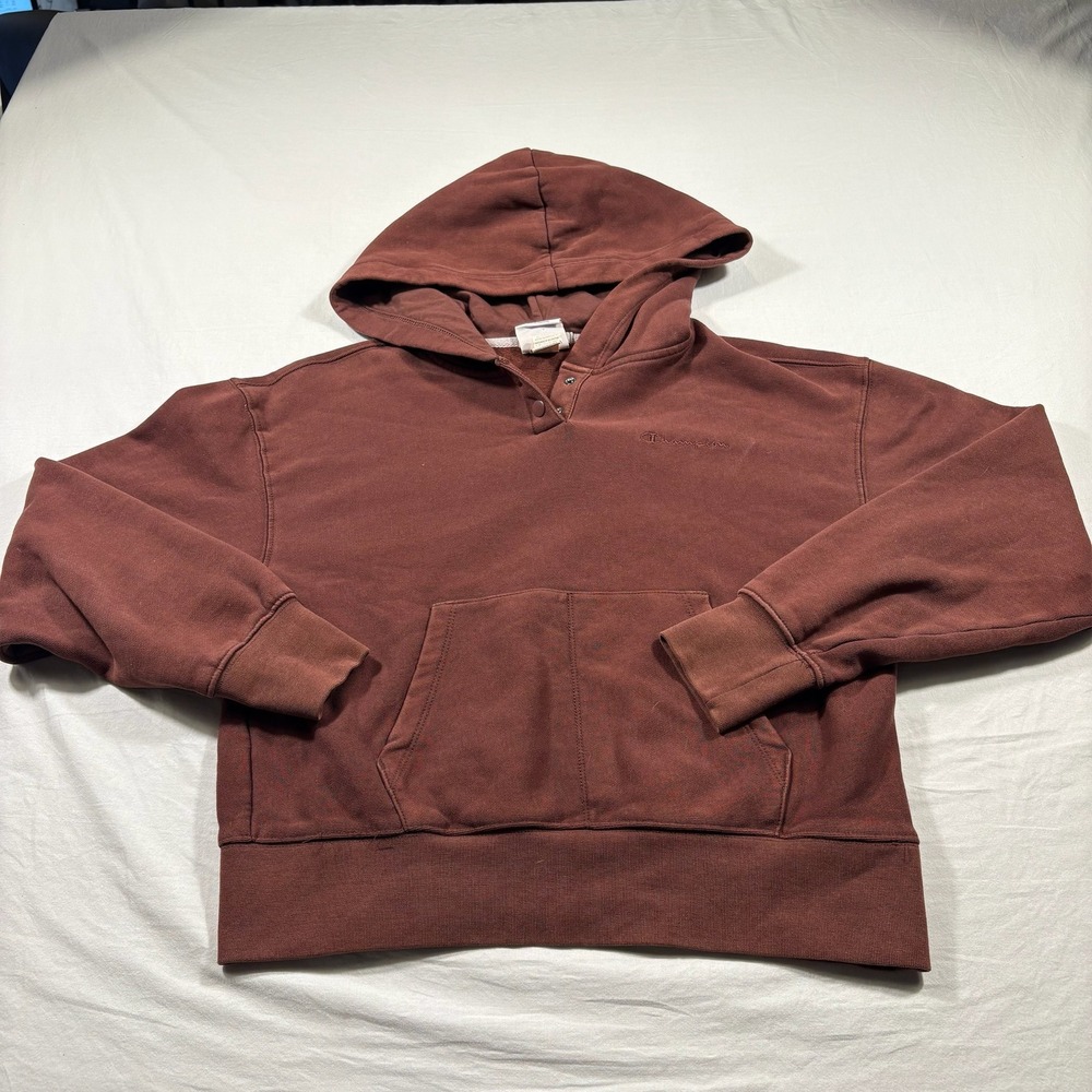 Champion Women's Vintage Wash Fleece Hooded Sweatshirt Maroon XS